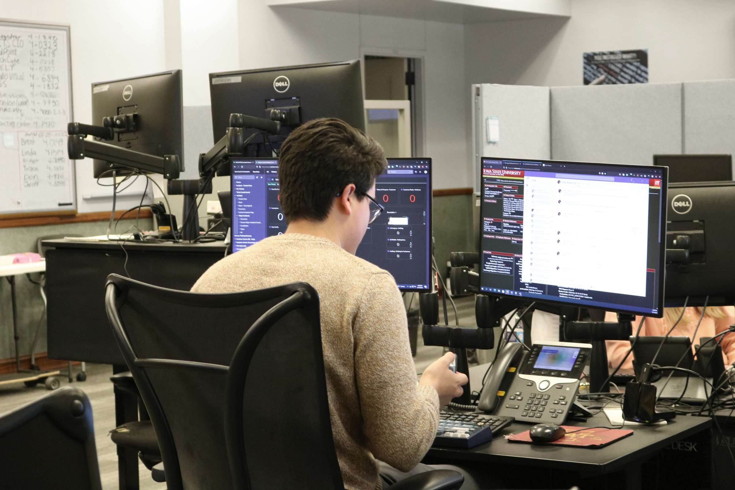 ITS student employee working in the IT Solution Center